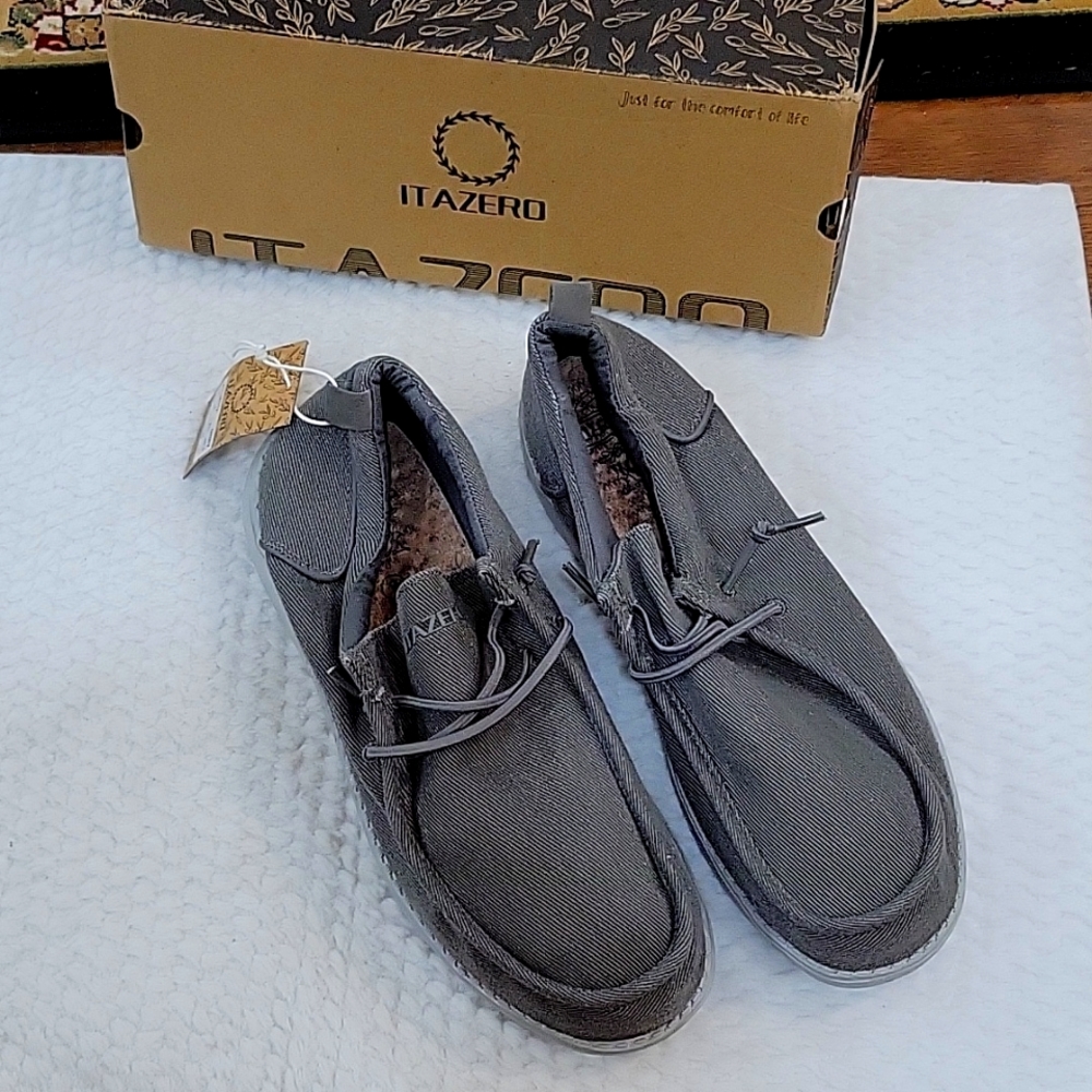ITAZERO slip-on gray canvas shoes arch support insole plantar fascists 8 New …